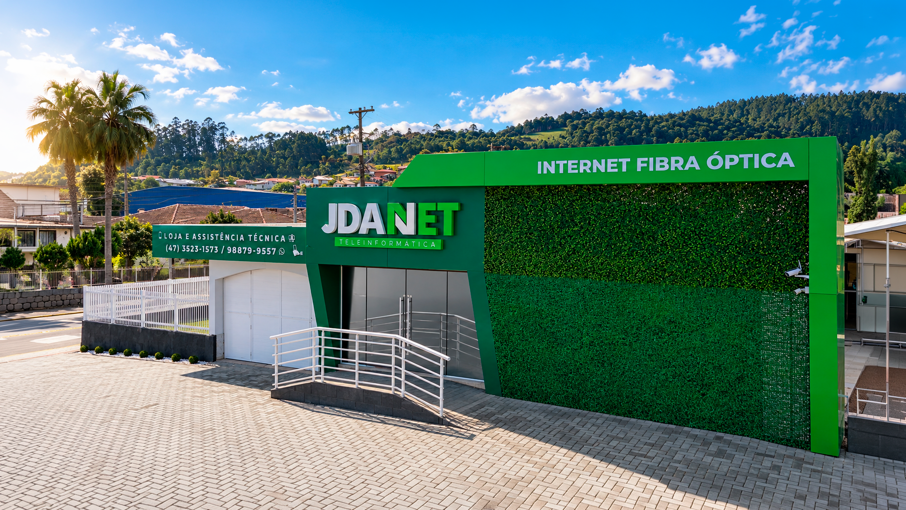 Fachada da loja JDANET Teleinformática em Lontras, SC